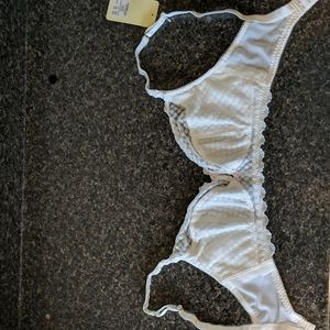 Maternity Bra, 32 FF, Cream with pink bow